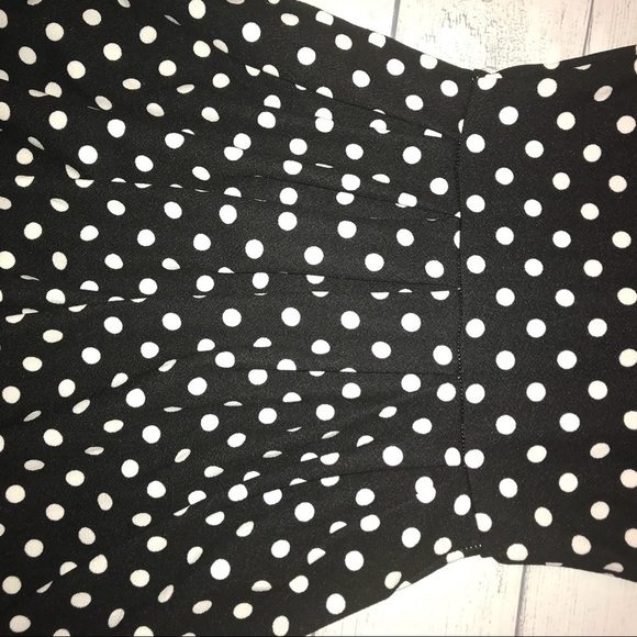 🛍SALE🛍LuLaRoe Black/White Polka Dot Amelia Dress - Picture 4 of 7